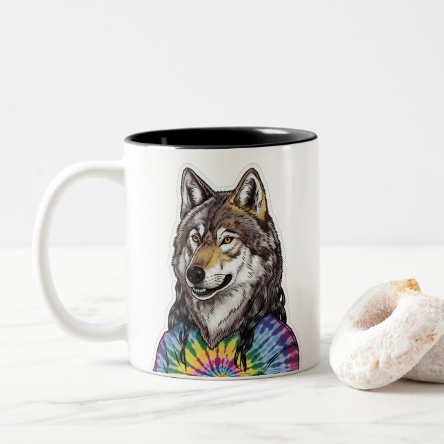 Caneca De Café Em Dois Tons Jerry Garcia wolf (Com Donut)