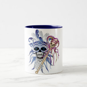Caneca De Café Em Dois Tons Jester Skull