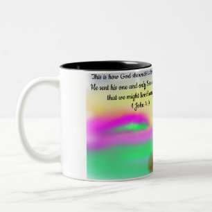 Caneca De Café Em Dois Tons Jesus ama o mundo