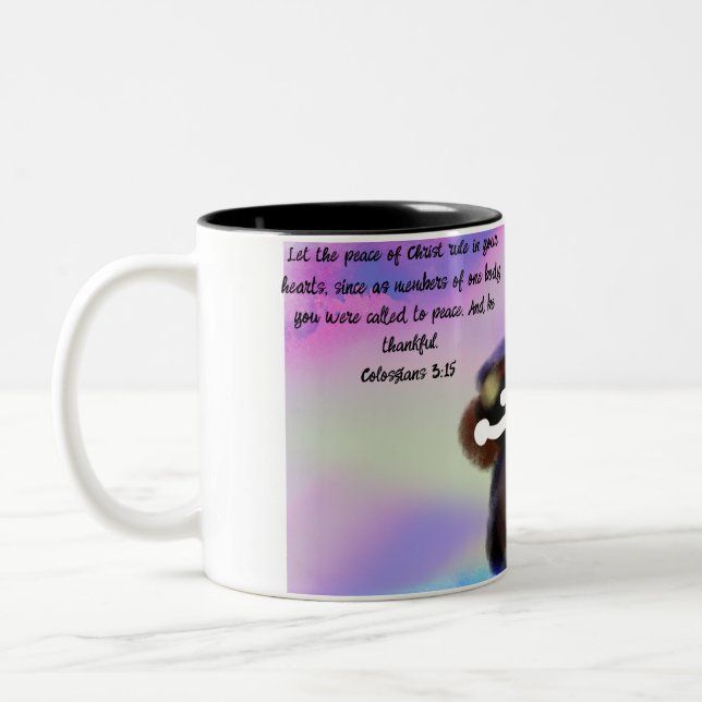 Caneca De Café Em Dois Tons jesus amw (Esquerda)