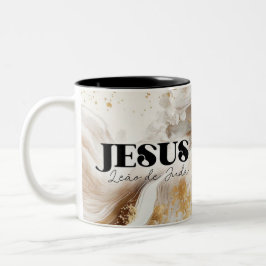 Caneca De Café Em Dois Tons Jesus and the Lion of Judah Mug