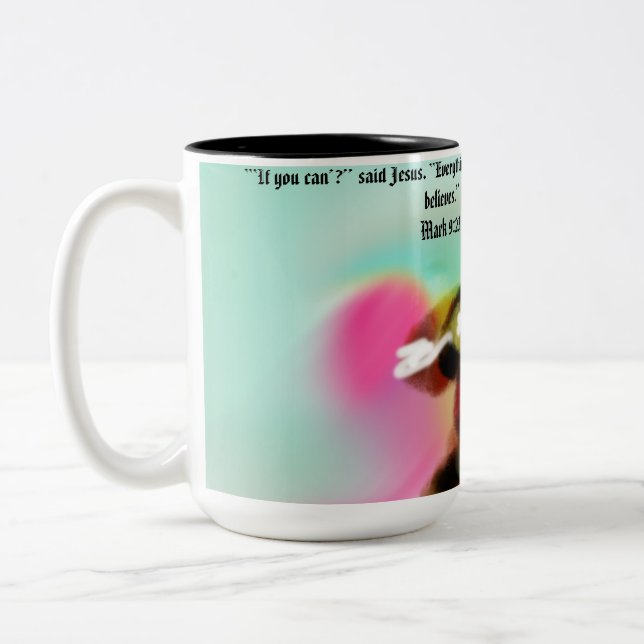 Caneca De Café Em Dois Tons Jesus aqui  (Esquerda)