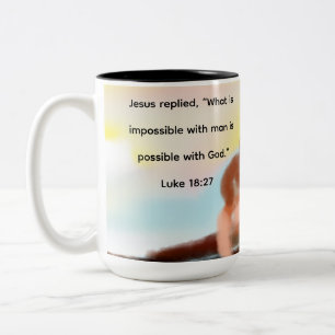Caneca De Café Em Dois Tons Jesus aqui 