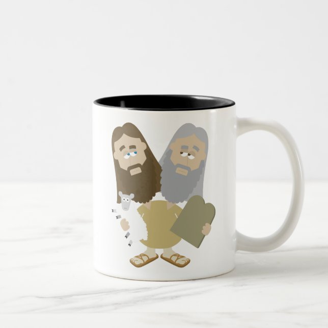Caneca De Café Em Dois Tons Jesus contra Moses (Direita)