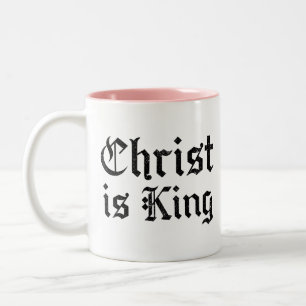 Caneca De Café Em Dois Tons Jesus Cristo É Rei Arte Grunge Gothic Blackletter