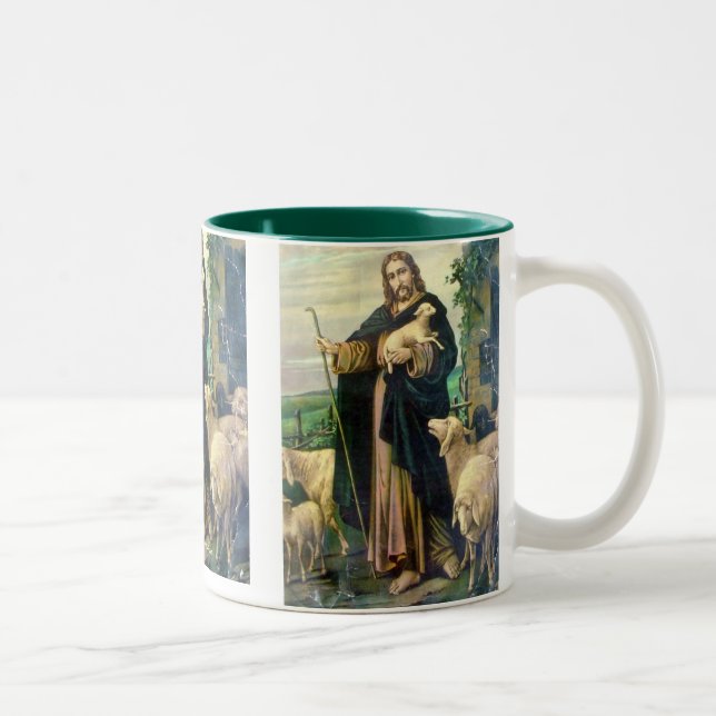 CANECA DE CAFÉ EM DOIS TONS JESUS CRISTO O BOM PASTOR (Direita)