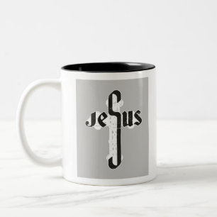 Caneca De Café Em Dois Tons Jesus Cross