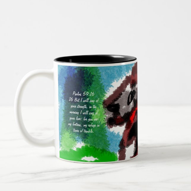 Caneca De Café Em Dois Tons Jesus dá amor e força. (Esquerda)