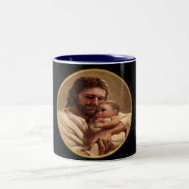 Caneca De Café Em Dois Tons Jesus e criança