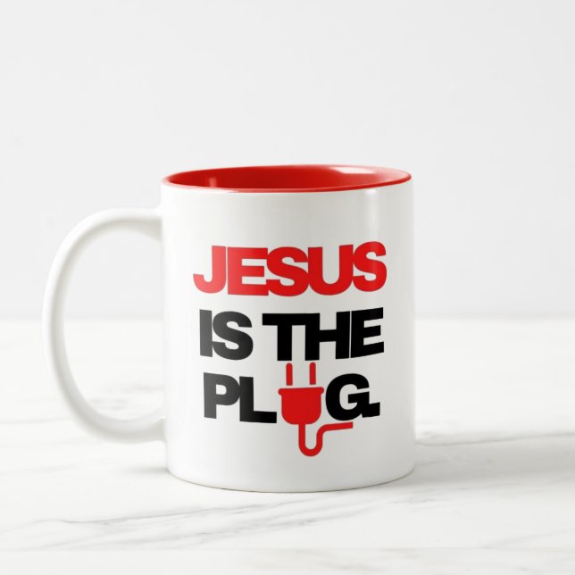 Caneca De Café Em Dois Tons JESUS é o Plug Mug (Esquerda)