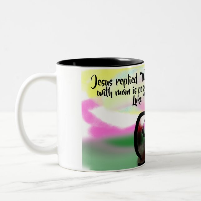 Caneca De Café Em Dois Tons jesus love  (Esquerda)