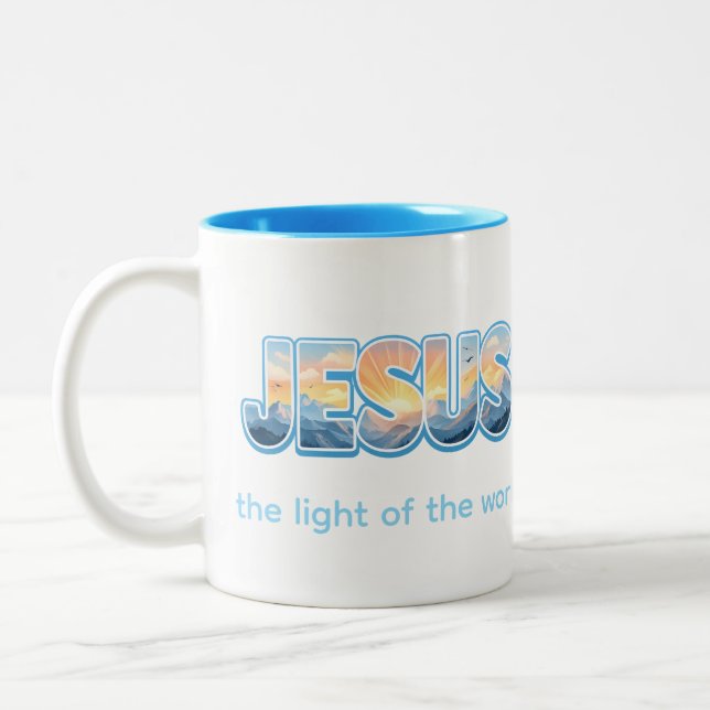 Caneca De Café Em Dois Tons Jesus Nascer do Sol (Esquerda)