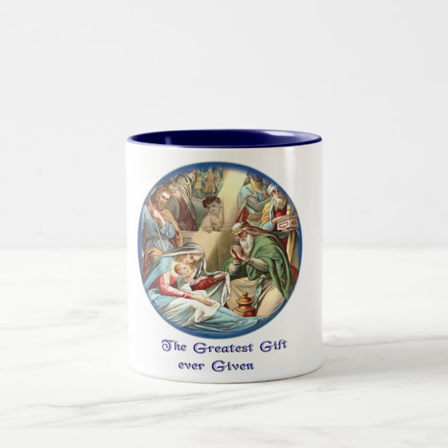 Caneca De Café Em Dois Tons Jesus Natividade Café Mug (Centro)