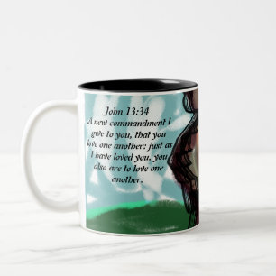 Caneca De Café Em Dois Tons Jesus nos ama