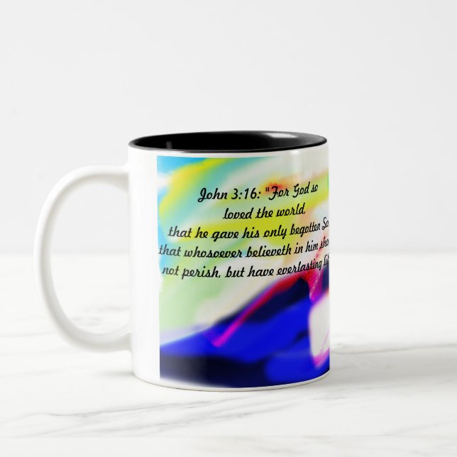 Caneca De Café Em Dois Tons jesus sobre amor (Esquerda)