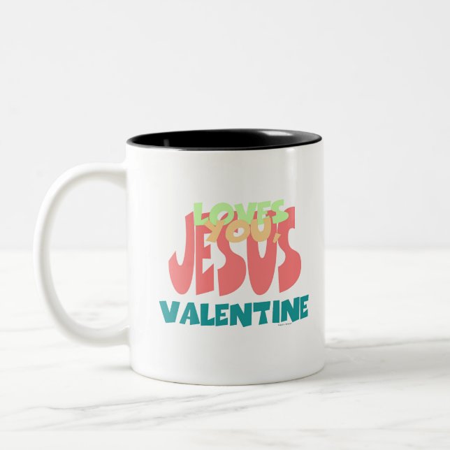 CANECA DE CAFÉ EM DOIS TONS JESUS TE AMA, NAMORADOS (Esquerda)