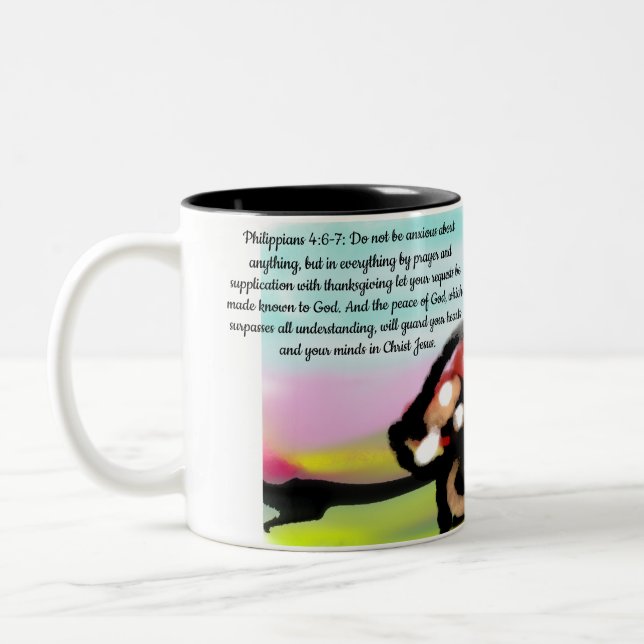 Caneca De Café Em Dois Tons Jesus tem preocupação (Esquerda)