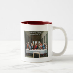 Caneca De Café Em Dois Tons Jesus @ Última Ceia "Amem-se uns aos outros" Citaç