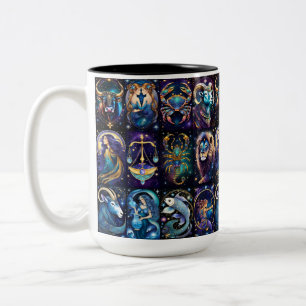 Caneca De Café Em Dois Tons Jewel Galaxy Zodiac