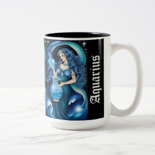 Caneca De Café Em Dois Tons Jewel Galaxy Zodiac Aquarius