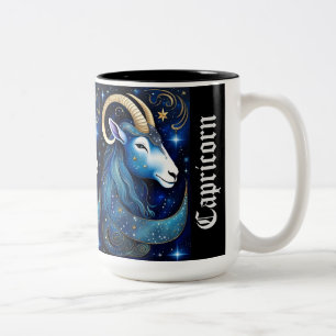 Caneca De Café Em Dois Tons Jewel Galaxy Zodiac Capricorn