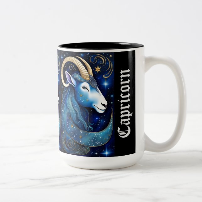 Caneca De Café Em Dois Tons Jewel Galaxy Zodiac Capricorn (Direita)