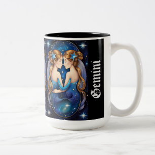 Caneca De Café Em Dois Tons Jewel Galaxy Zodiac Gemini