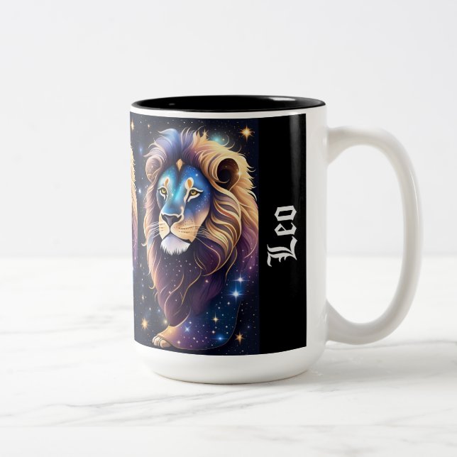 Caneca De Café Em Dois Tons Jewel Galaxy Zodiac Leo (Direita)