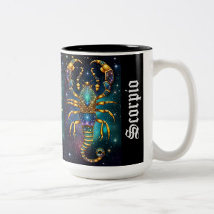 Caneca De Café Em Dois Tons Jewel Galaxy Zodiac Scorpio