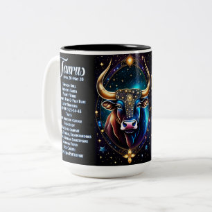 Caneca De Café Em Dois Tons Jewel Galaxy Zodiac Taurus personalizado