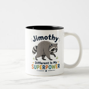 Caneca De Café Em Dois Tons Jimothy diferente é meu superpoder