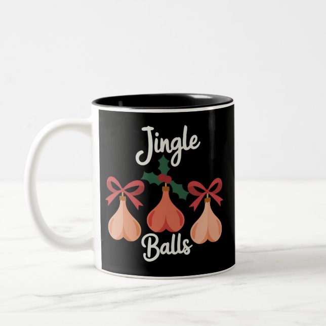 Caneca De Café Em Dois Tons Jingle Balls Adult Humor Sarcastic Xmas  (Esquerda)