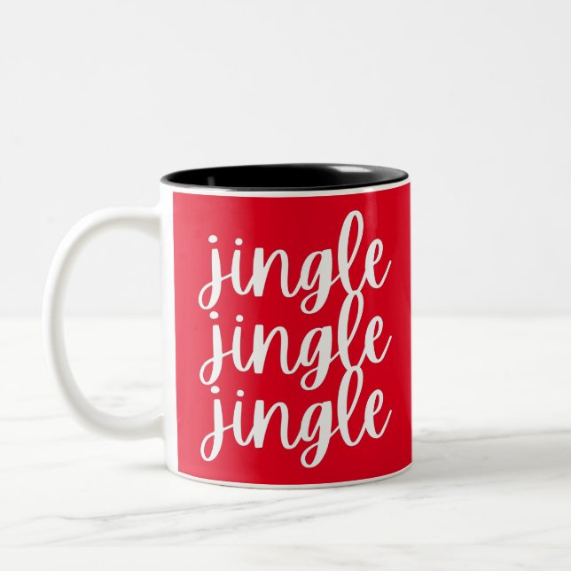 Caneca De Café Em Dois Tons jingle jingle jingle Natal (Esquerda)