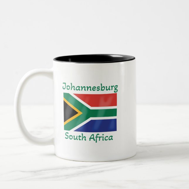 Caneca De Café Em Dois Tons Joanesburgo África do Sul Bandeira Café Mug (Esquerda)