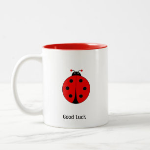 Caneca De Café Em Dois Tons Joaninha Sortuda
