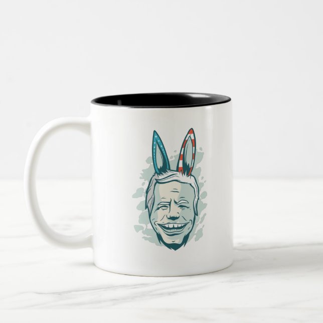 Caneca De Café Em Dois Tons joe biden democrático burro (Esquerda)