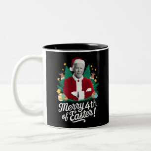 Caneca De Café Em Dois Tons Joe Biden Natal Papai Noel Feliz 4 De Páscoa Xmas