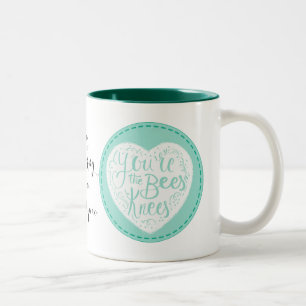 Caneca De Café Em Dois Tons joelhos das abelhas, namorados, aniversário,