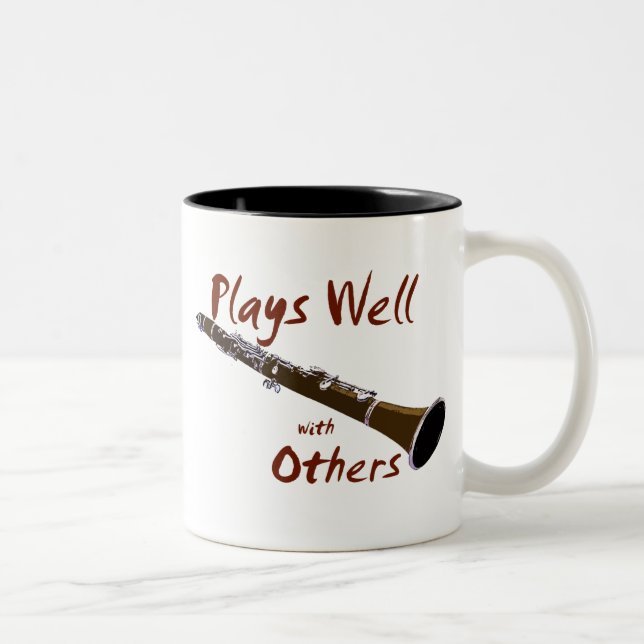 Caneca De Café Em Dois Tons Joga bem com outros Clarinet (Direita)