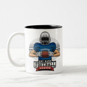 Caneca De Café Em Dois Tons Jogador da Equipe Campeã da Liga de Futebol Person