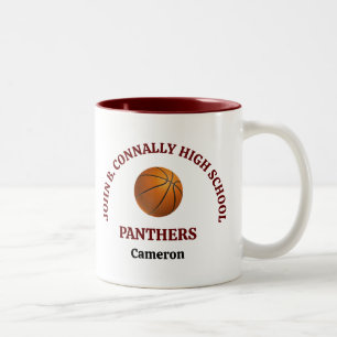 Caneca De Café Em Dois Tons Jogador de Basquete do Ensino Médio Marrom Persona