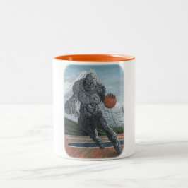 Caneca De Café Em Dois Tons Jogador de basquete Fantasy Coffee Mug