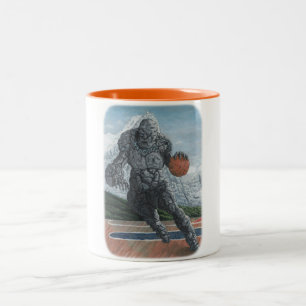Caneca De Café Em Dois Tons Jogador de basquete Fantasy Coffee Mug