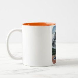 Caneca De Café Em Dois Tons Jogador de basquete Fantasy Coffee Mug
