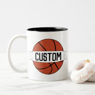 Caneca De Café Em Dois Tons Jogador de Basquete / Treinador Equipe Personaliza