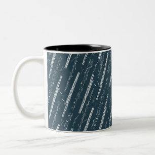 Caneca De Café Em Dois Tons Jogador de Basson Gift Music Banda Orchestra Azul