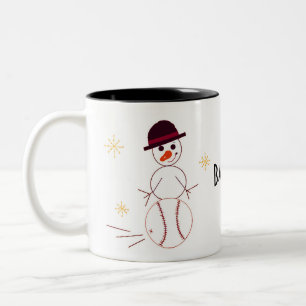 Caneca De Café Em Dois Tons Jogador de beisebol boneco de neve
