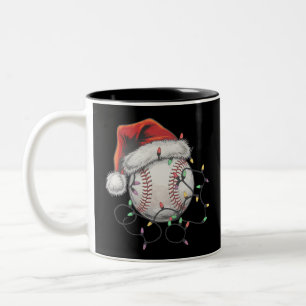 Caneca De Café Em Dois Tons Jogador de beisebol de Natal para papais noeis