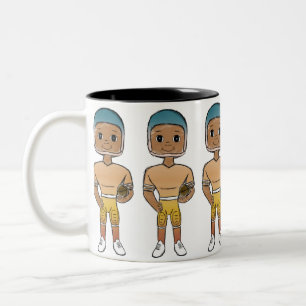 Caneca De Café Em Dois Tons jogador de futebol vintage retrô arco-íris ombre