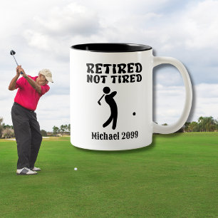 Caneca De Café Em Dois Tons Jogador de Golfe não Centeado